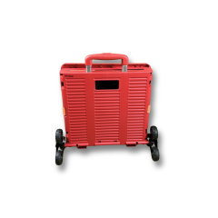 6 Tekerlekli, 55 Litre Kırmızı Katlanır Alışveriş Arabası - Pazar Arabası