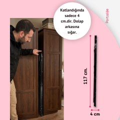 Portalife 3 Basamaklı Siyah Çelik Şık Merdiven