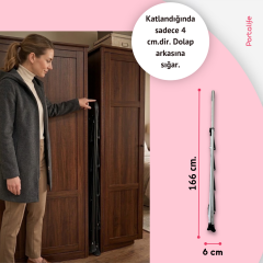 Portalife 4 Basamaklı Uzun Konfor Tutacaklı Beyaz Merdiven - Güçlü Gövde - Kalın Profil